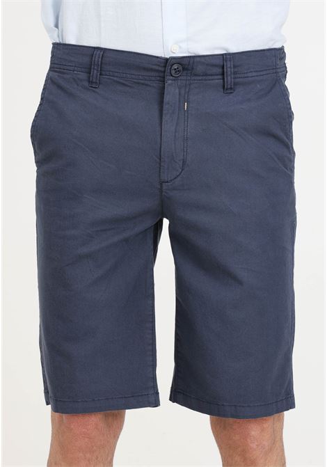 Shorts da uomo blu con bottone logato BOMBOOGIE | Shorts | BMGRIT-T-TX320