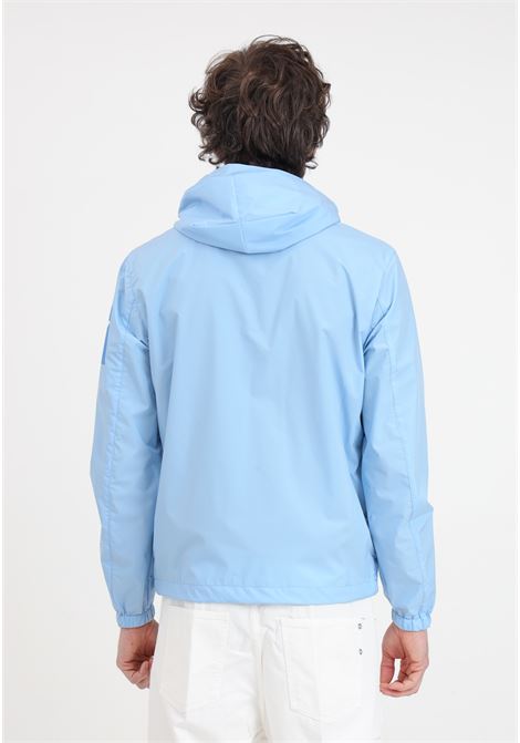 Pastel blue men's windbreaker packable pocket BOMBOOGIE | Jackets | JM8438-T-SSK4241