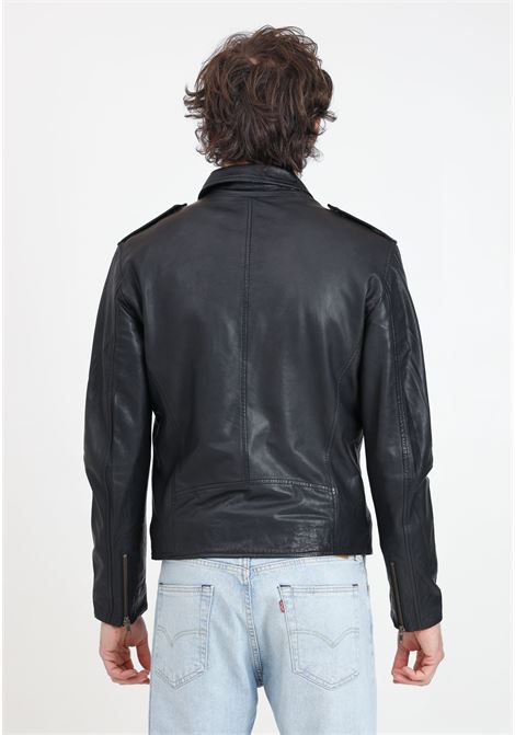 Perfecto inspiration black men's leather jacket BOMBOOGIE | JMECTO-P-SBE490