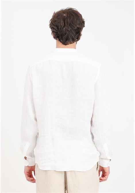 Camicia da uomo bianca con colletto alla coreana BOMBOOGIE | SM6401-T-LI200