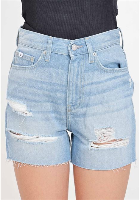 Women's shorts in light denim CALVIN KLEIN JEANS | Shorts | J20J2228031AA1AA