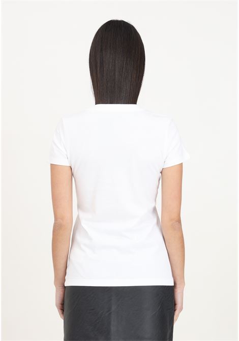 T-shirt da donna bright white manica corta con stampa e paillettes CALVIN KLEIN JEANS | J20J222961YAFYAF