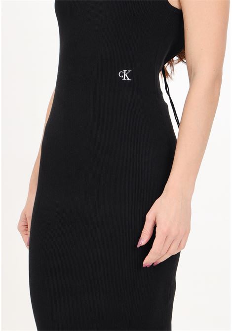 Women's black tie detail sweater midi dress CALVIN KLEIN JEANS | Dresses | J20J223050BEHBEH
