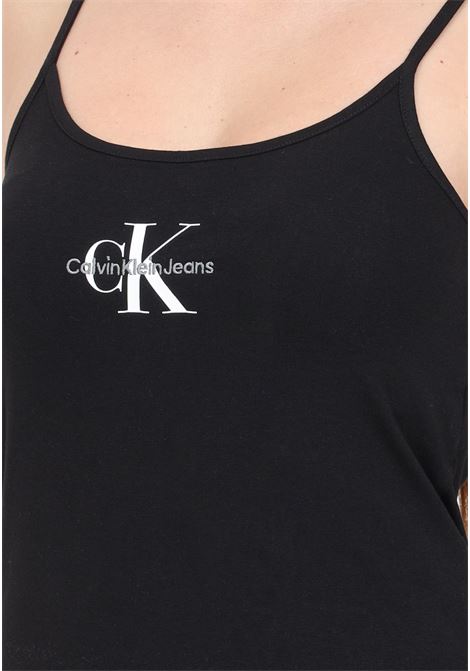 Black monogram slim women's top CALVIN KLEIN JEANS | Tops | J20J223105BEHBEH