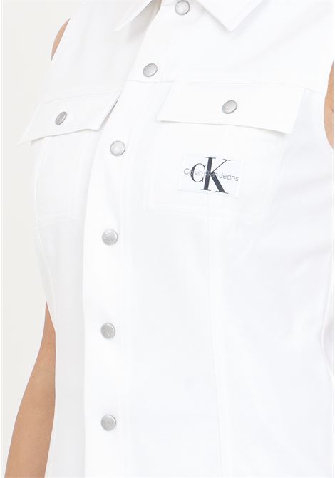 White women's vest in coated Milano Jersey CALVIN KLEIN JEANS | J20J223390YAFYAF