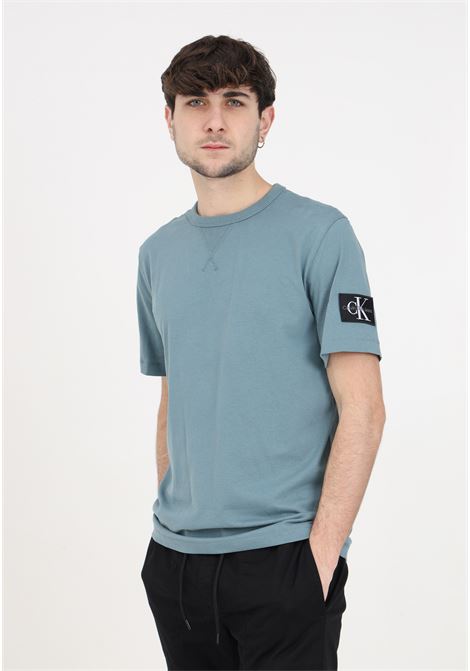 Blue men's t-shirt with patch and logo CALVIN KLEIN JEANS | T-shirt | J30J323484CFQCFQ