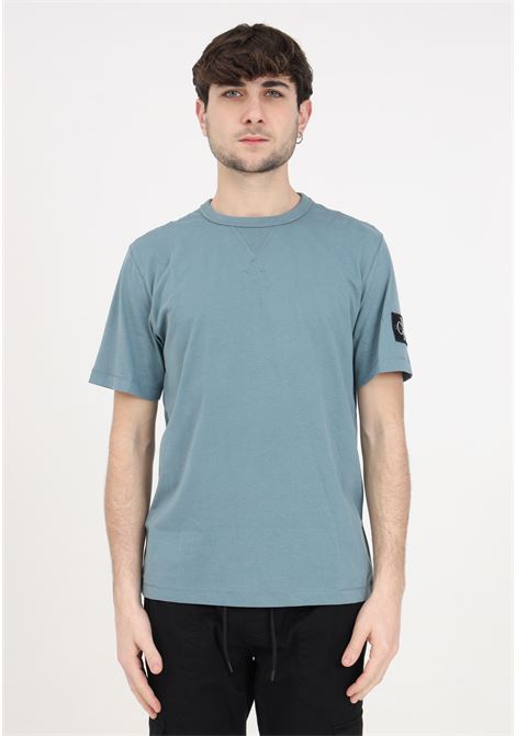 T-shirt da uomo blu con toppa e logo CALVIN KLEIN JEANS | J30J323484CFQCFQ