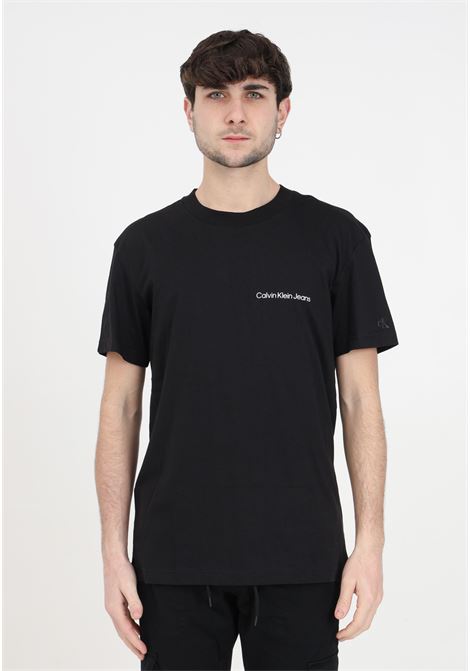 T-shirt da uomo nera con logo bianco CALVIN KLEIN JEANS | T-shirt | J30J324671BEHBEH