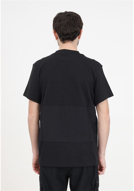 T-shirt nera da uomo con logo ripstop panelled CALVIN KLEIN JEANS | J30J324679BEHBEH