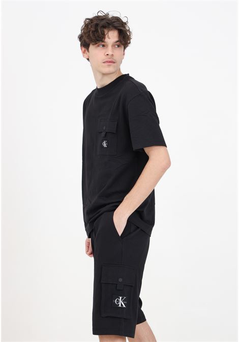Black Bermuda shorts for men by Calvin Klein Jeans CALVIN KLEIN JEANS | Shorts | J30J325136BEHBEH
