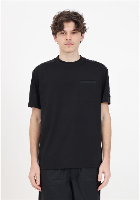 Black men's t-shirt with mixed material back CALVIN KLEIN JEANS | T-shirt | J30J325215BEHBEH