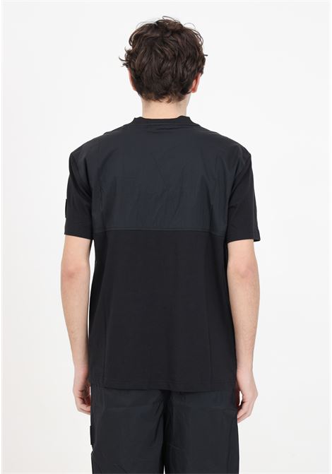 T-shirt da uomo nera con retro materiale misto CALVIN KLEIN JEANS | J30J325215BEHBEH
