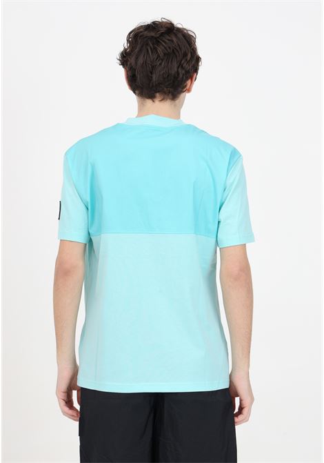 Aqua green men's t-shirt with mixed material back CALVIN KLEIN JEANS | T-shirt | J30J325215CCPCCP