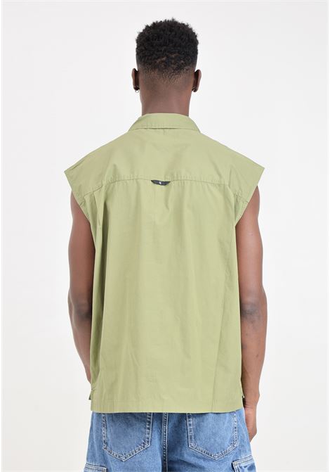 Olive green men's vest with logo patch on the front CALVIN KLEIN JEANS | Vests | J30J325249L9NL9N