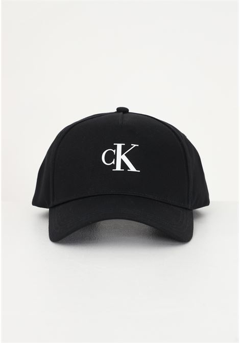 Berretto nero per uomo e donna con ricamo monogramma CK CALVIN KLEIN | Cappelli | K50K510750BDS