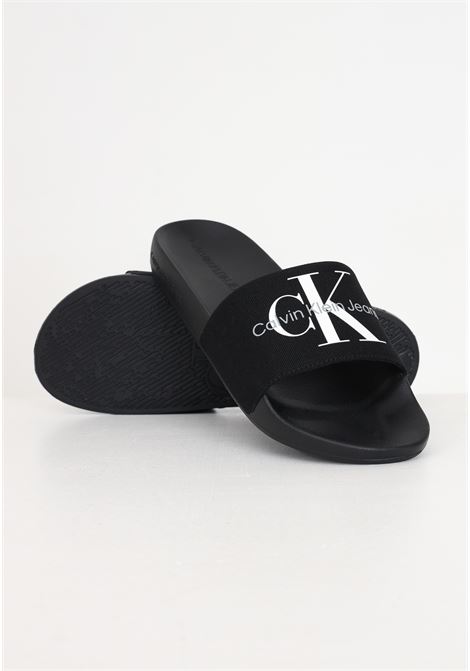 Black slide monogram co men's slippers CALVIN KLEIN JEANS | YM0YM00061BDSBDS