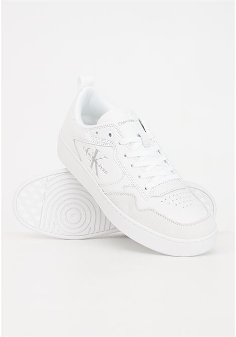 White men's sneakers with embossed logo CALVIN KLEIN JEANS | Sneakers | YM0YM005740K40K4