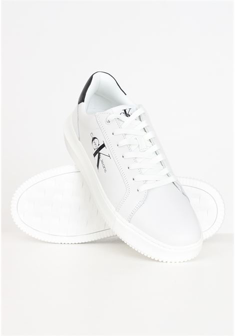 Classic cupsole mono lth white men's sneakers with side logo CALVIN KLEIN JEANS | Sneakers | YM0YM006810LD0LD