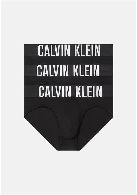 Set of three black and white men's briefs with logo band CALVIN KLEIN | 000NB3607AUB1