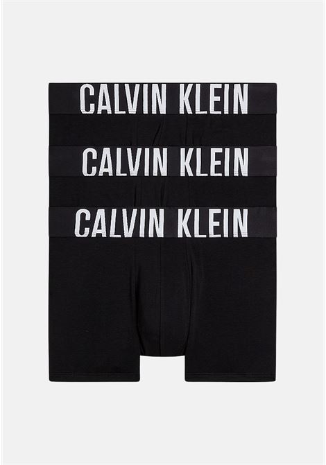 Set of three men's black and white boxer shorts with band CALVIN KLEIN | 000NB3608AUB1