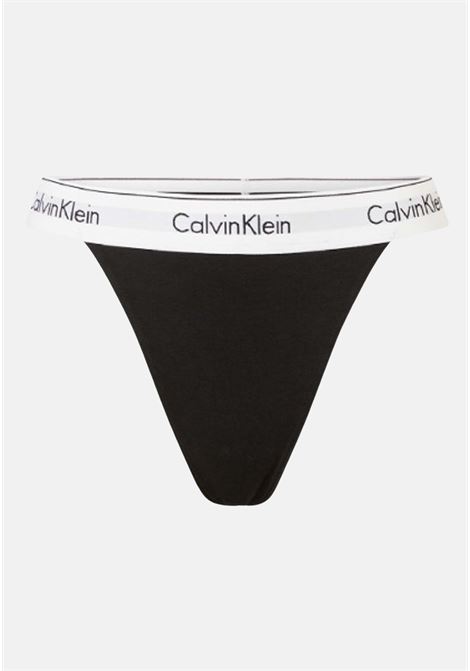 Black modern cotton string thong briefs for women CALVIN KLEIN |  | 000QF7013EUB1