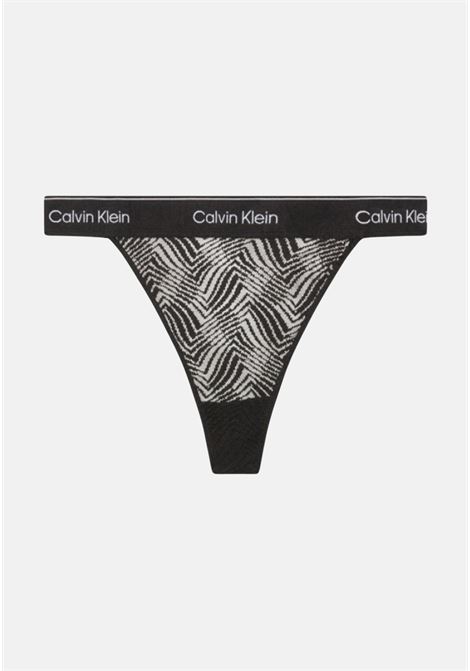 Black lace thong briefs for women CALVIN KLEIN | 000QF7714EUB1