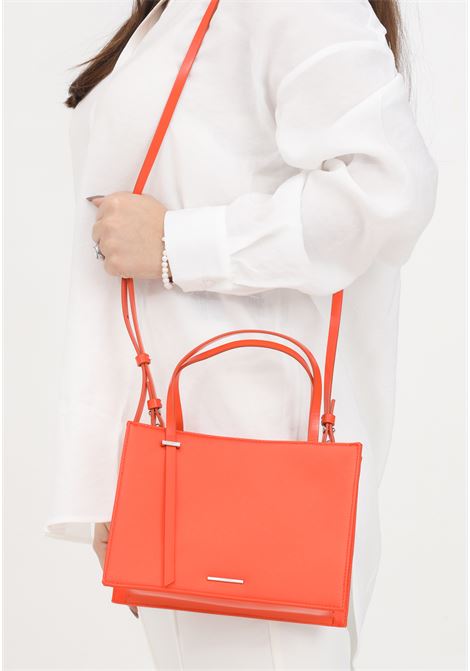 Borsa da donna arancione in satin CK Square Shoulder Bag CALVIN KLEIN | Borse | K60K611358SA3