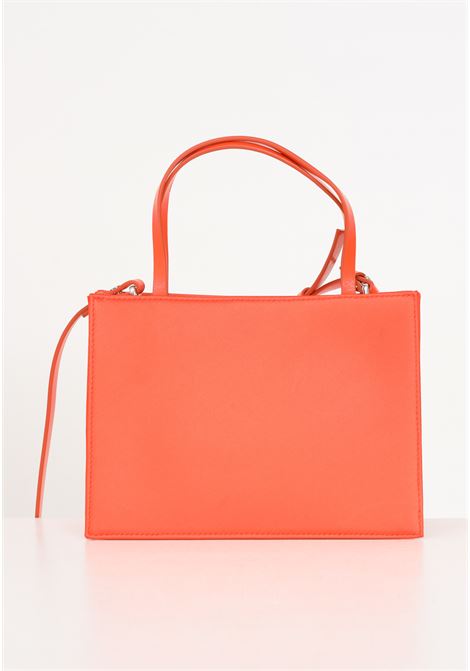 Orange women's satin CK Square Shoulder Bag CALVIN KLEIN | K60K611358SA3