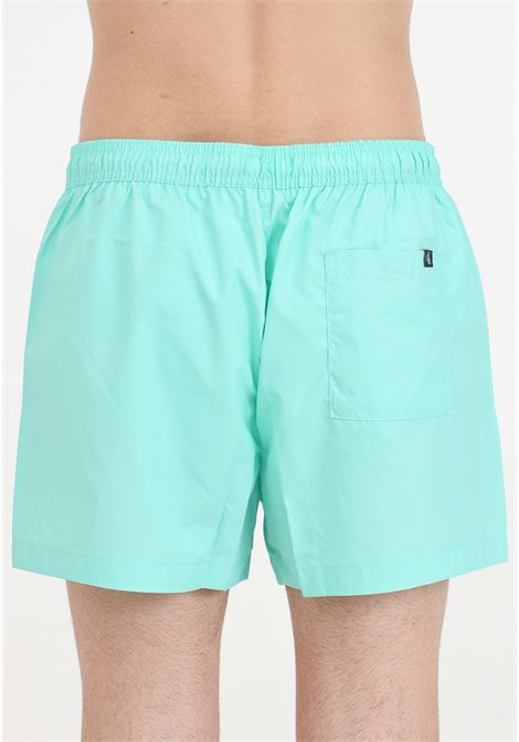 Aquamarine men's swim shorts with maxi CK monogram logo print CALVIN KLEIN | Beachwear | KM0KM00967LB9