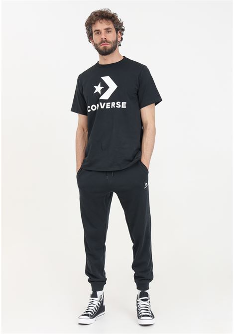 Black men's trousers with logo embroidery CONVERSE | 10023873-A01.