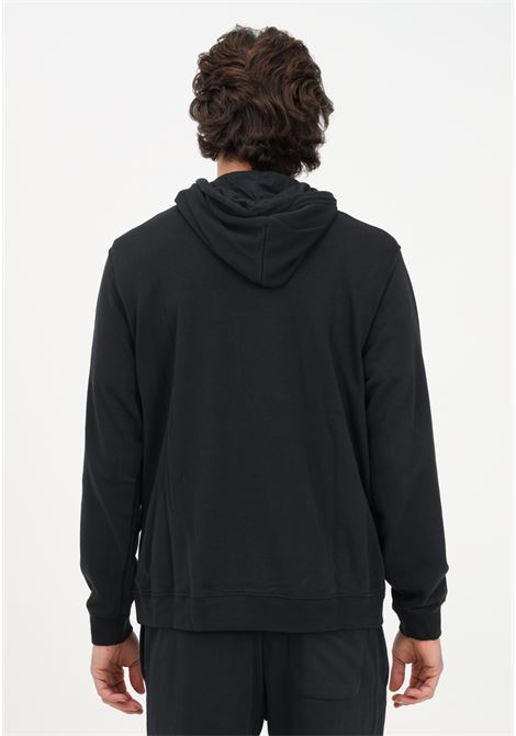 Black men's sweatshirt with hood and logo embroidery CONVERSE | Hoodie | 10023874-A01.