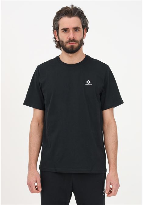T-shirt a manica corta nera da uomo con ricamo logo CONVERSE | T-shirt | 10023876-A02.