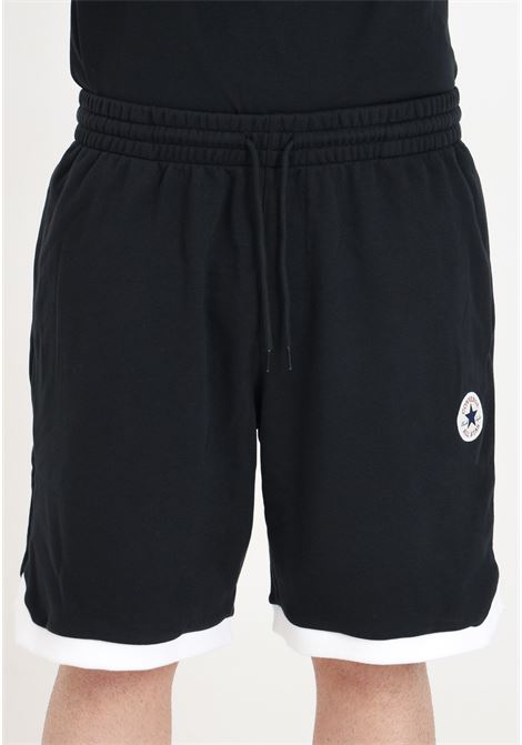 Shorts sportivo nero da uomo modello Retro CONVERSE | Shorts | 10026456-A01.