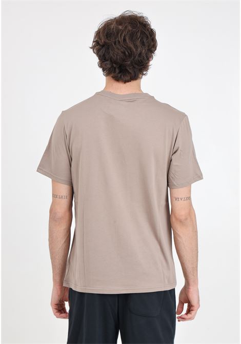 Brown men's t-shirt with green logo patch CONVERSE | 10027283-A01.