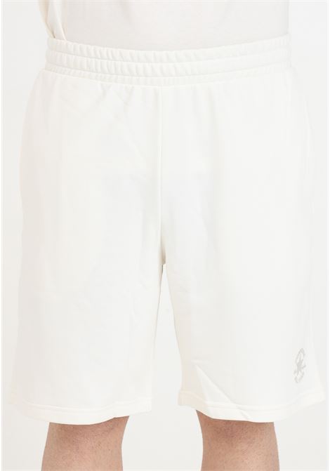 Creamy white men's sports shorts with rubberized logo CONVERSE | Shorts | 10027285-A01.