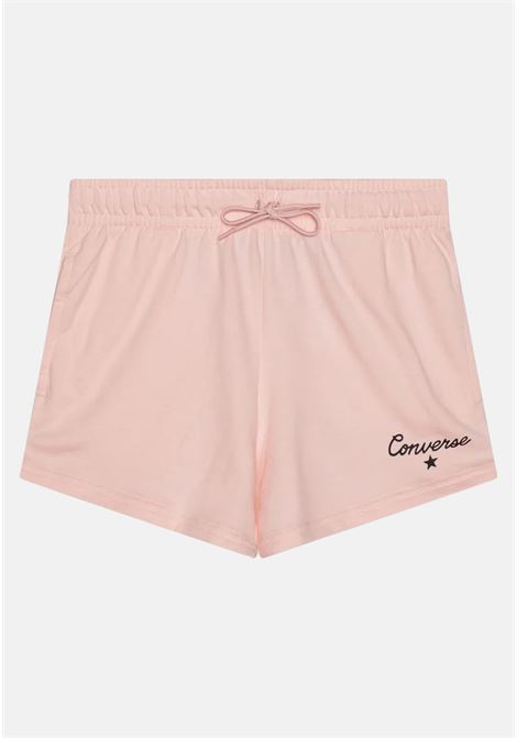 Shorts sportivo Script rosa da bambina CONVERSE | 4CF516AHE
