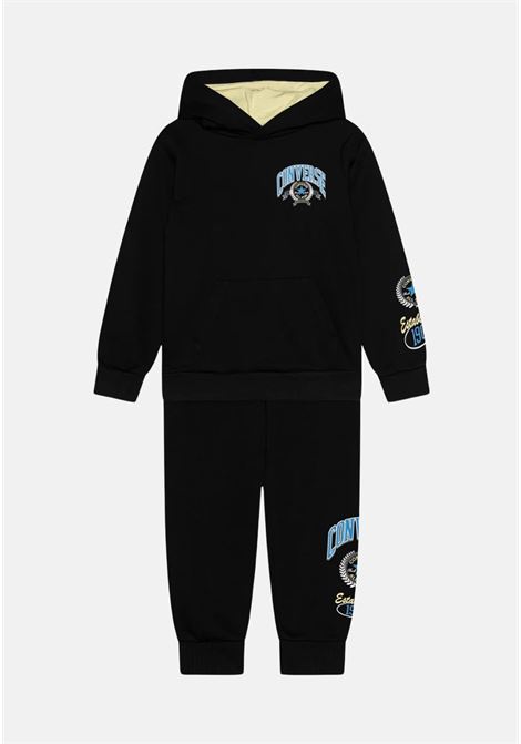 Black baby tracksuit with blue rec club color print CONVERSE | Sport suits | 6CF293023