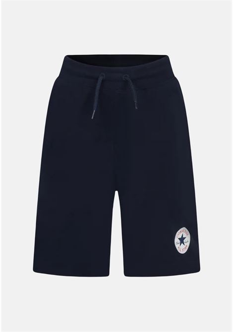 Blue sports shorts for boys and girls with logo print CONVERSE | Shorts | 969002695