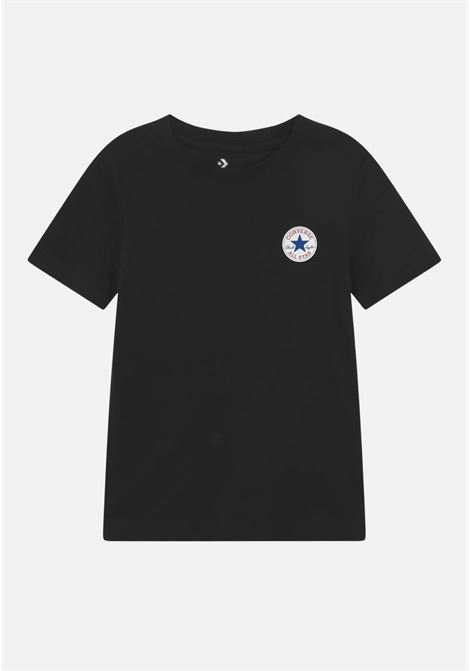 T-shirt a maniche corte nera per bambino e bambina con stampa logo All Stars CONVERSE | 9C9506023