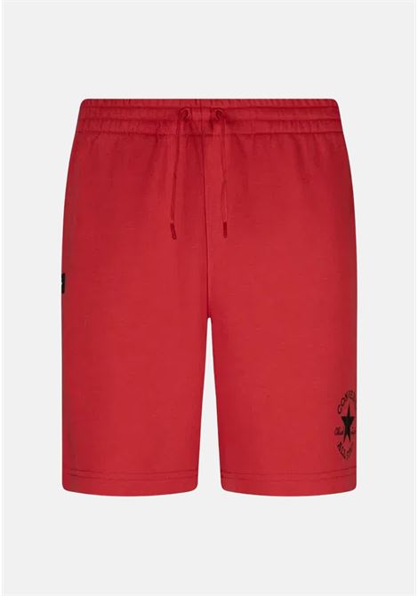 Red sports shorts for boys and girls with logo print CONVERSE | Shorts | 9CF312F97