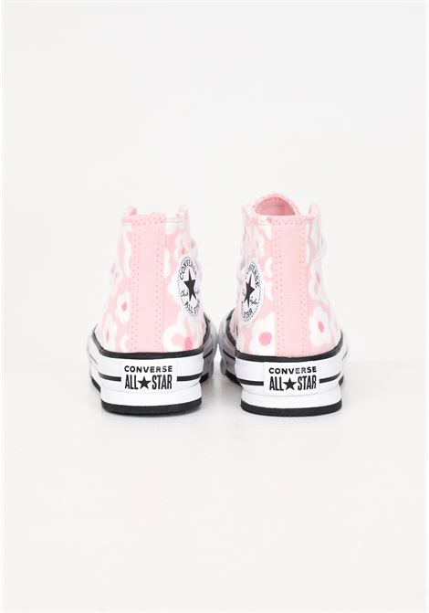 Sneakers CTAS EVA LIFT HI da bambina rosa con fiori bianchi  CONVERSE | Sneakers | A06325C.