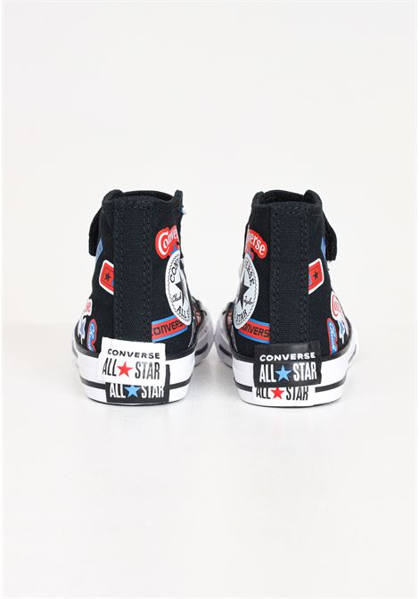 CTAS 1V HI black baby girl sneakers with allover print CONVERSE | A06356C.
