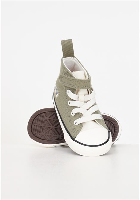 Sneakers neonato verde militare con lacci CTAS 1V HI CONVERSE | Sneakers | A06369C.