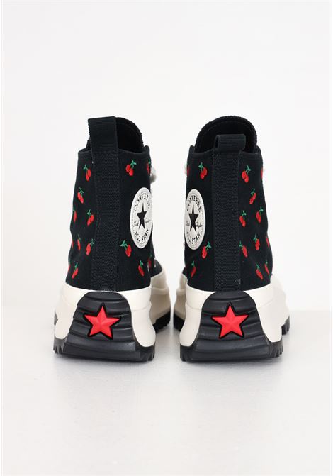 Run Star Hike black women's sneakers with cherry embroidery CONVERSE | Sneakers | A08113C.