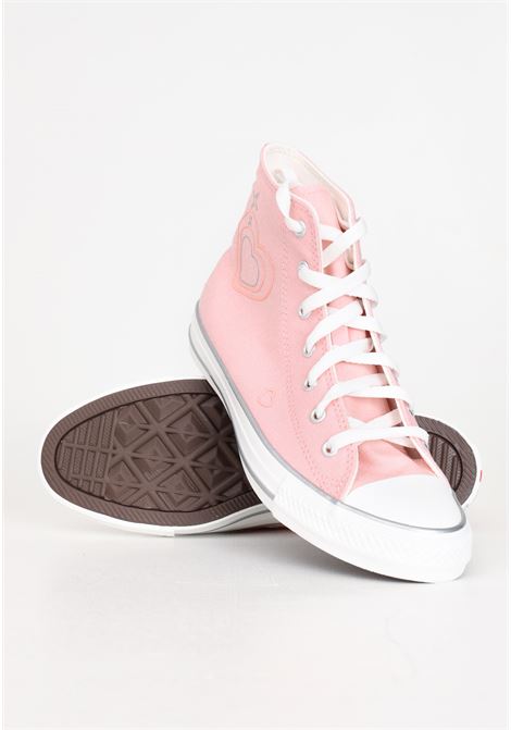 Sneakers da donna rosa con cuoricini modello CTAS HI CONVERSE | Sneakers | A09118C.