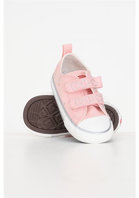 Sneakers chiusura a strappo rosa baby stampa cuoricini CONVERSE | Sneakers | A09120C.