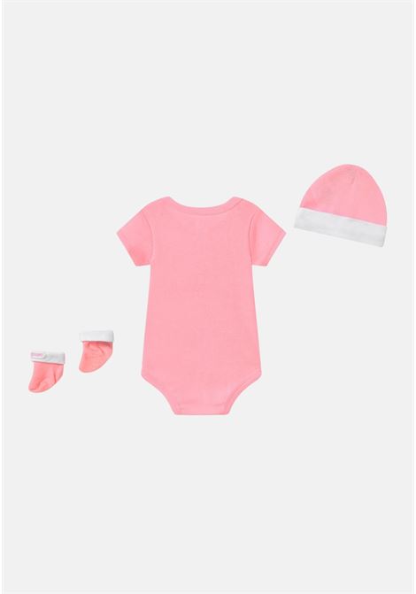 Completino neonato rosa e bianco, composto da cappellino body e calzini CONVERSE | Completini | LC0028A6A