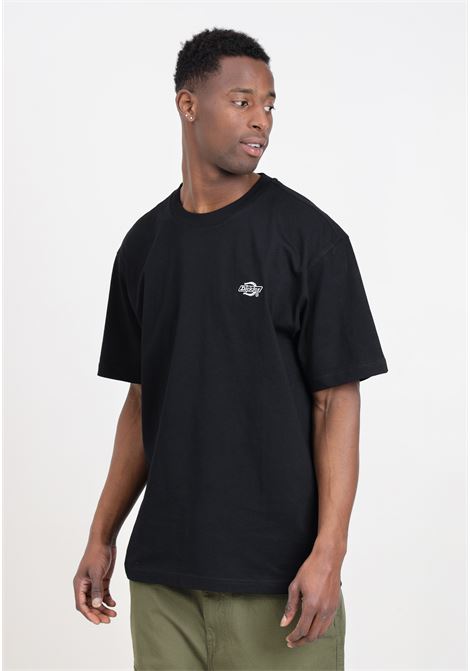 T-shirt nera da uomo con ricamo logo DIckies | DK0A4YAIBLK1BLK1