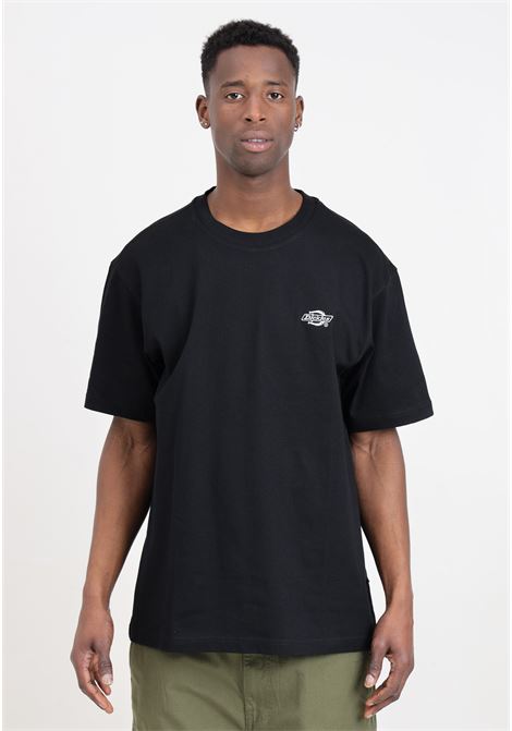 T-shirt nera da uomo con ricamo logo DIckies | DK0A4YAIBLK1BLK1