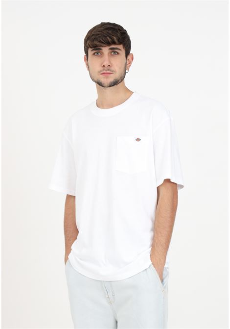 T-shirt da uomo bianca a girocollo con logo DIckies | DK0A4YFCWHX1WHX1